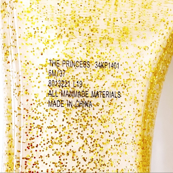 Katy Perry The Princess Gold Glitter Jelly Flats - Picture 7 of 7